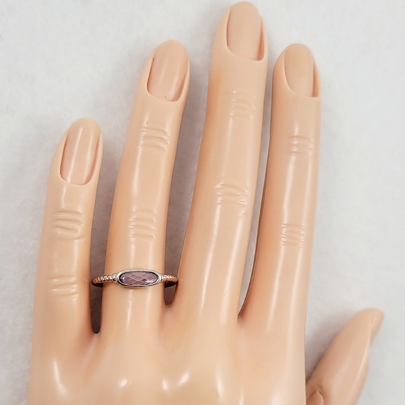 Sterling Silver Horizontal Amethyst Ring - Picture 4 of 10